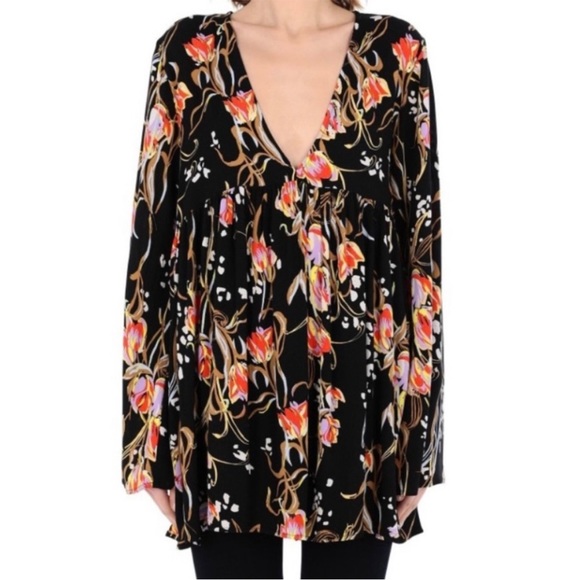 Free People Onyx Print Bella Peasant Tunic - Picture 3 of 7